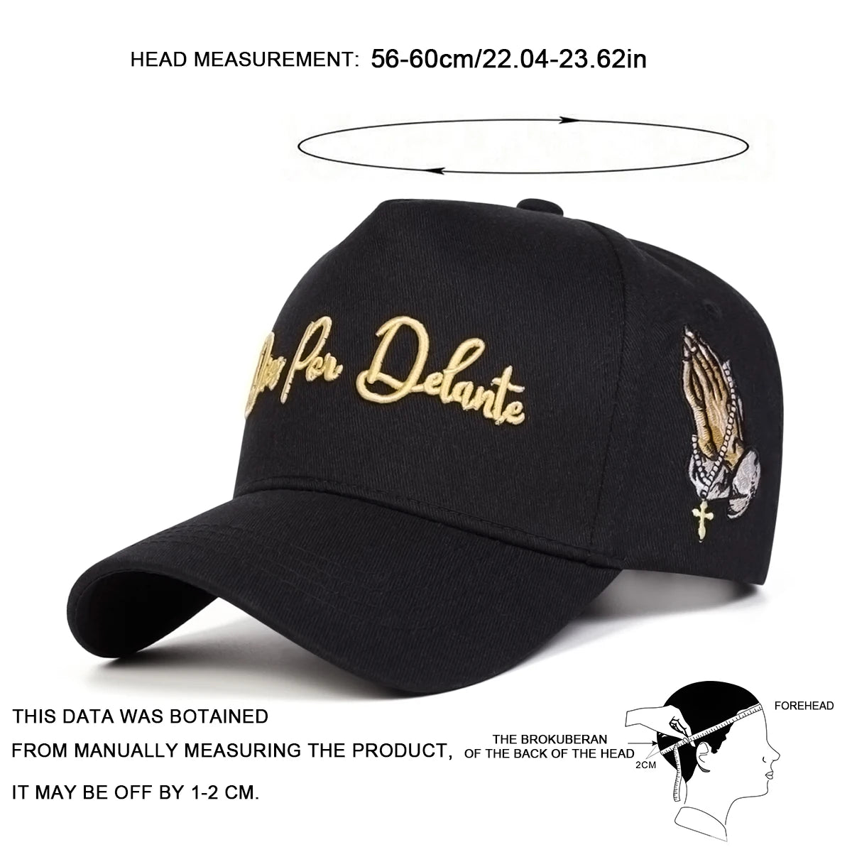 Unisex Dios Por Delante Letter Embroidery Baseball Caps Spring Autumn