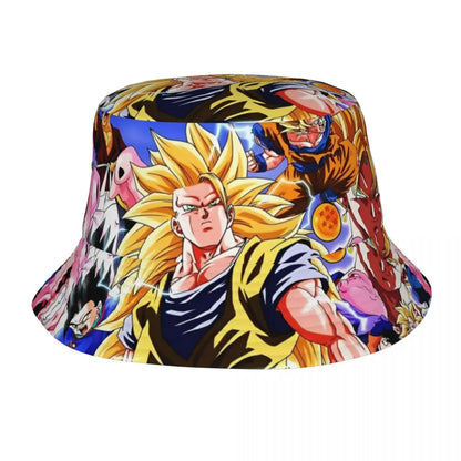 Street Dragon Ball Z Bucket Hat Woman Packable Camping Japan Cartoon Fishing Fisherman Cap Summer