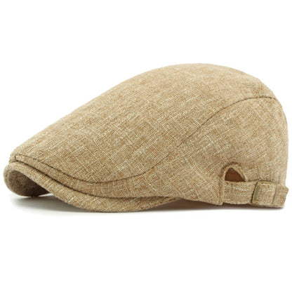 Men Beret Women Spring Summer Hat Breathable Linen Ivy Flat Cap
