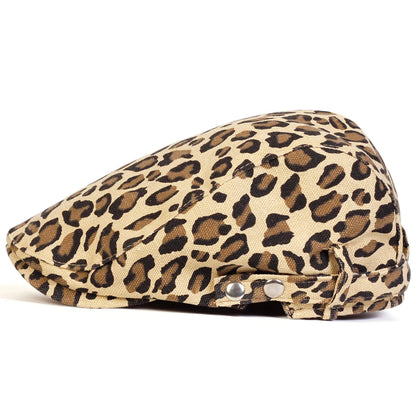 Unisex Leopard Print Newsboy Caps Men British Painters Hats