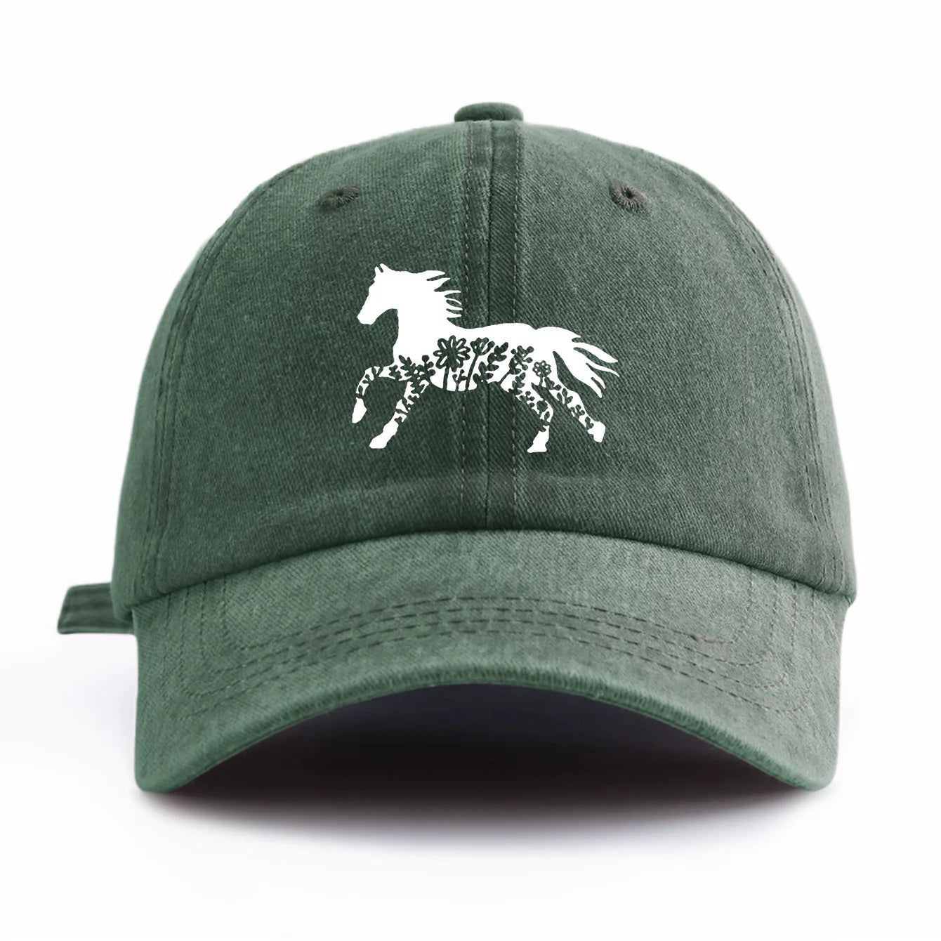 Pinting Horse Print Washed Baseball Cap For Adults