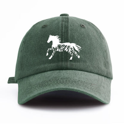 Pinting Horse Print Washed Baseball Cap For Adults