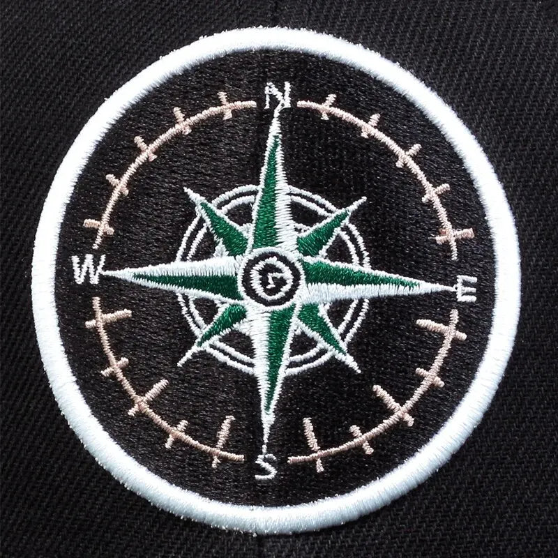 Unisex Compass Embroidery Hip Hop Hats Spring Autumn Outdoor Adjustable Casual Baseball Caps Sunscreen Hat
