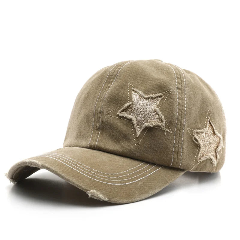 Four Seasons Cotton Star Embroidery Casquette Baseball Cap