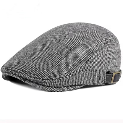 Men Retro Herringbone Grid Newsboy Caps British Painters Hats