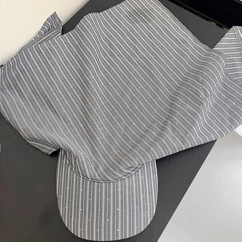 Korean Fashion Color Plaid Triangle Towel Strap Baseball Cap