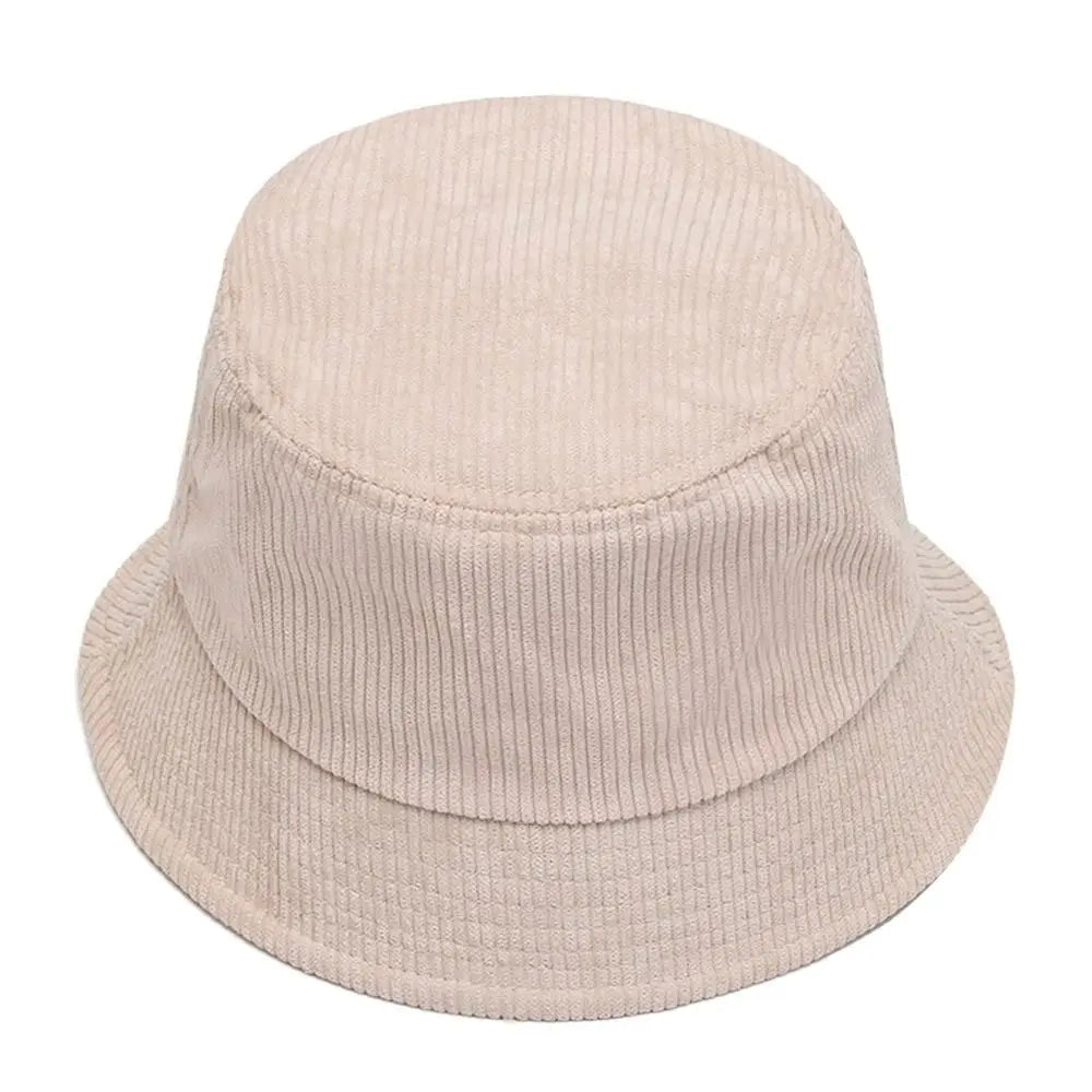 Outdoor Corduroy Bucket Hat Warm Plush Panama Hat Soft Winter Fisherman Cap Men Women