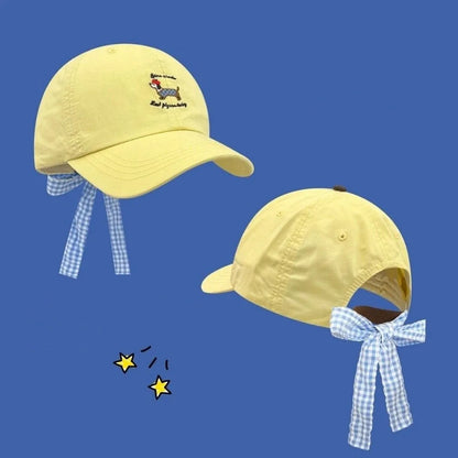 New Breathable Baseball Cap Bow Tie Sun Protection Duckbill Hat