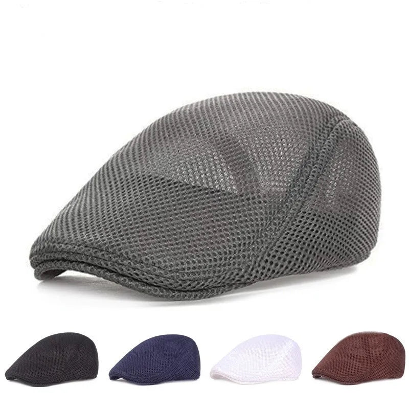 Adult Summer Breathable Mesh Cap British Fashion Style Beret Male