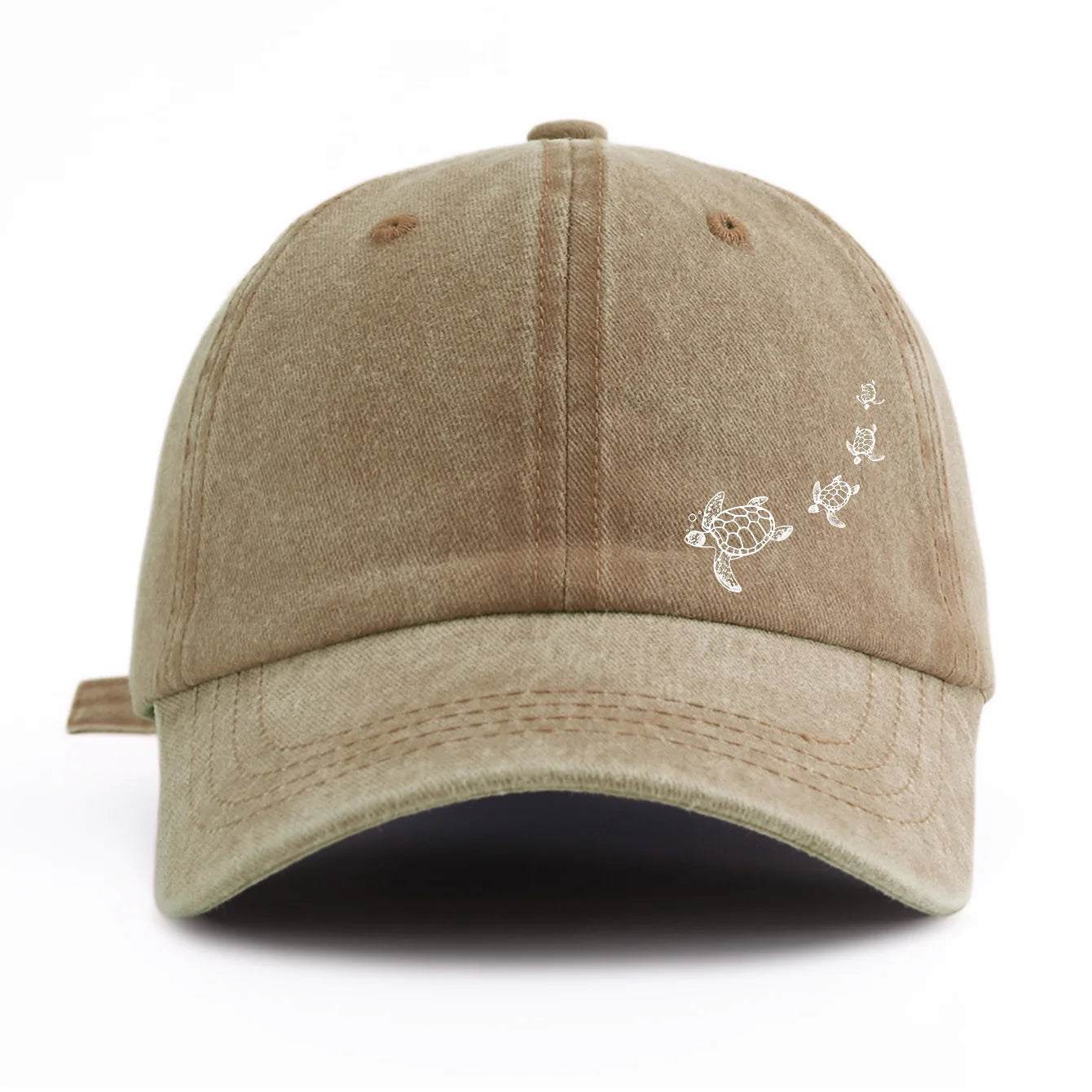 Turtle Print Washed Baseball Cap
