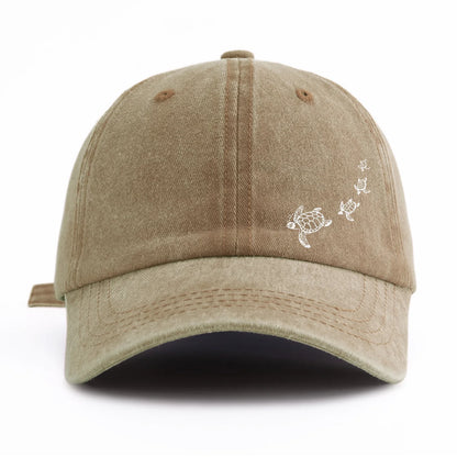 Turtle Print Washed Baseball Cap