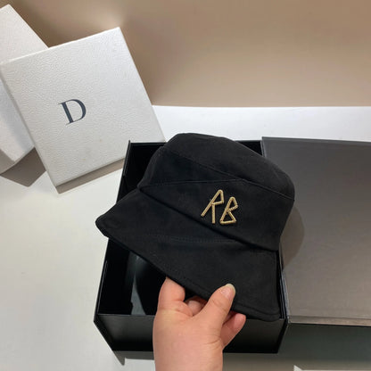 Luxury Metal Letter RB Women's Bucket Hat Summer