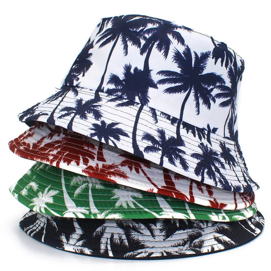 Hawaii Double-Sided Coconut Tree Fisherman Hat Men's and Women's