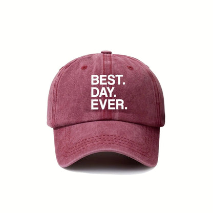 Best Day Ever Baseball Cap Unisex Distressed Polyester Outdoor Casual Sun Hat