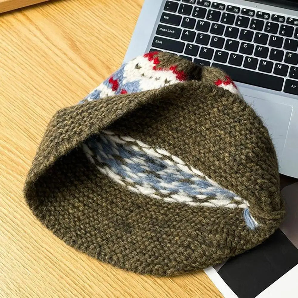 Fashion Jacquard Women Beanie Cap Warm Thermal Fisherman Hat Knitted Hat Women