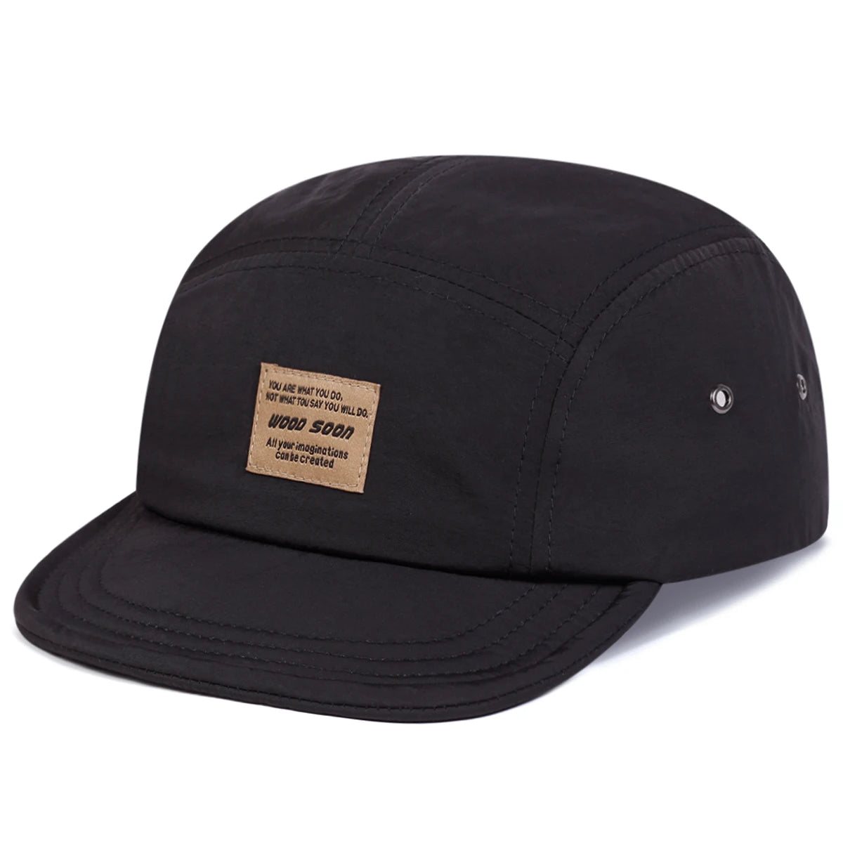Unisex Wood Soon Letter Label Quick Drying Baseball Caps Spring Summer