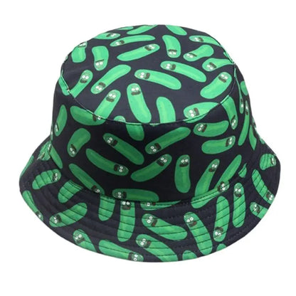 Spring Summer Printed Cucumber Soft Light Cotton Polyester Bucket Hat