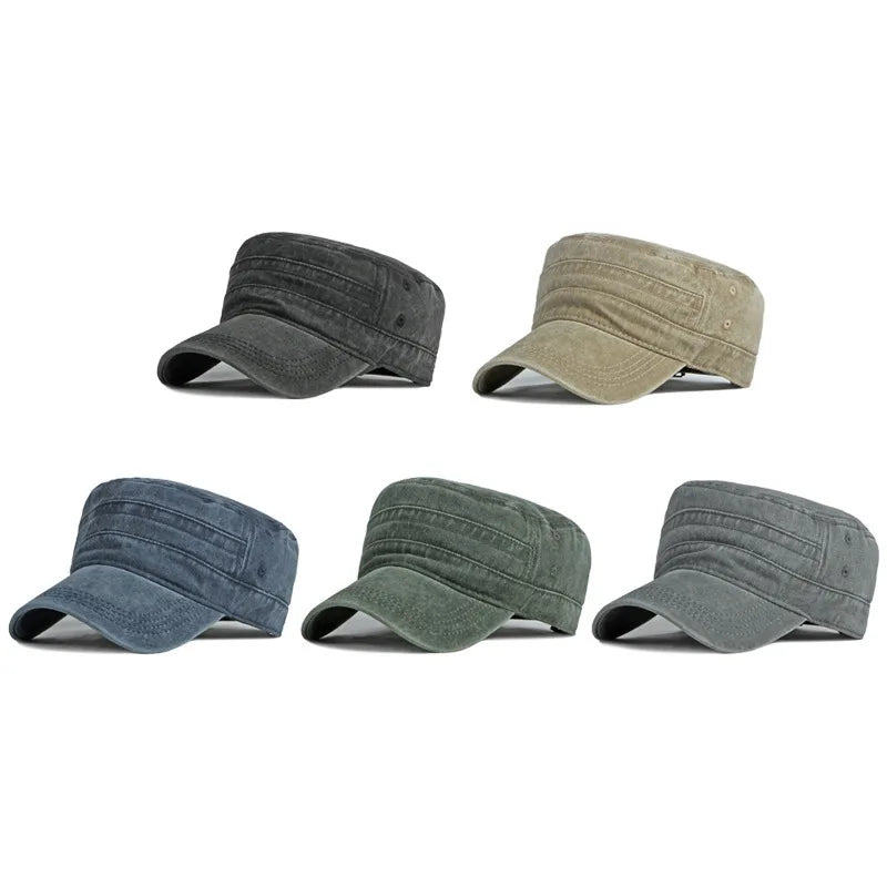 Washed Military Cap Men Women