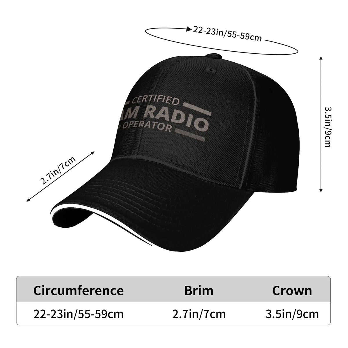 Amateur Ham Radio Baseball Cap Female Male