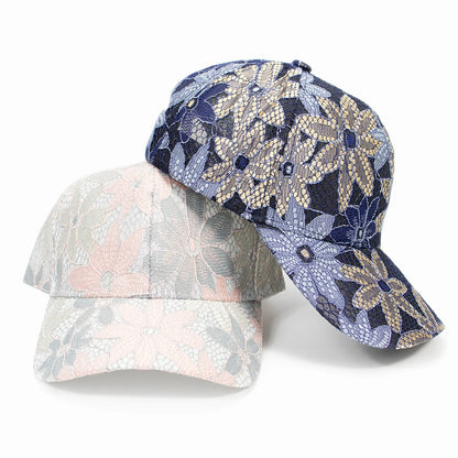 Fashion Women Lace Flower Baseball Caps