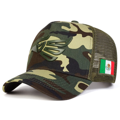 Unisex Mexican Eagle Label Baseball Net Caps Outdoor Adjustable Casual Hats Hip Hop Hat Sunscreen Hat