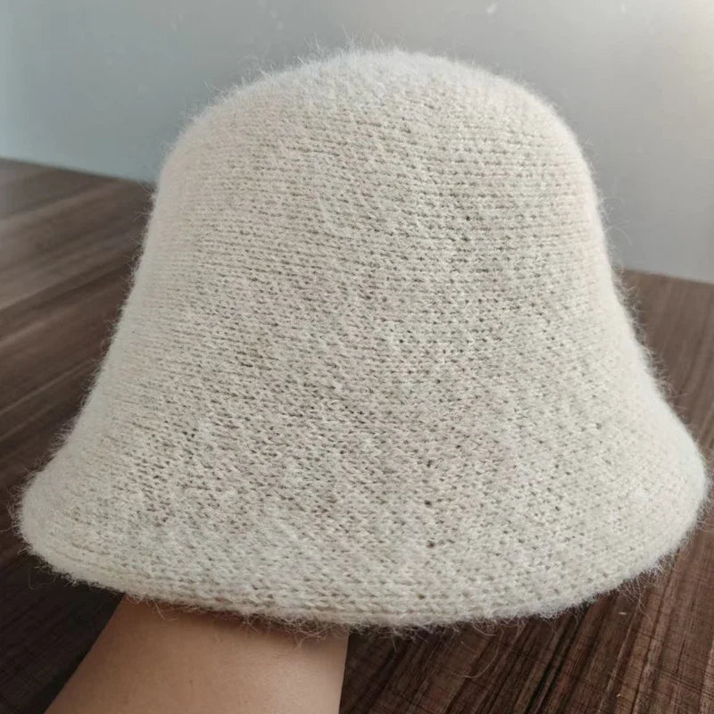 Retro Dome Wool Felt Bucket Hat Women Autumn Winter