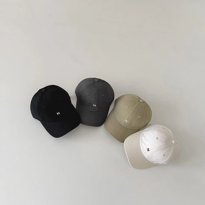 N-Letter Baby Peaked Hat Solid Color Children Duck Tongue Cap