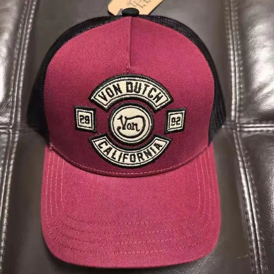 Casual Fashion VON Baseball Cap Breathable Shade Alphabet Embroidery Sunblock Mesh Embroidered DUTCH Trucker Hat