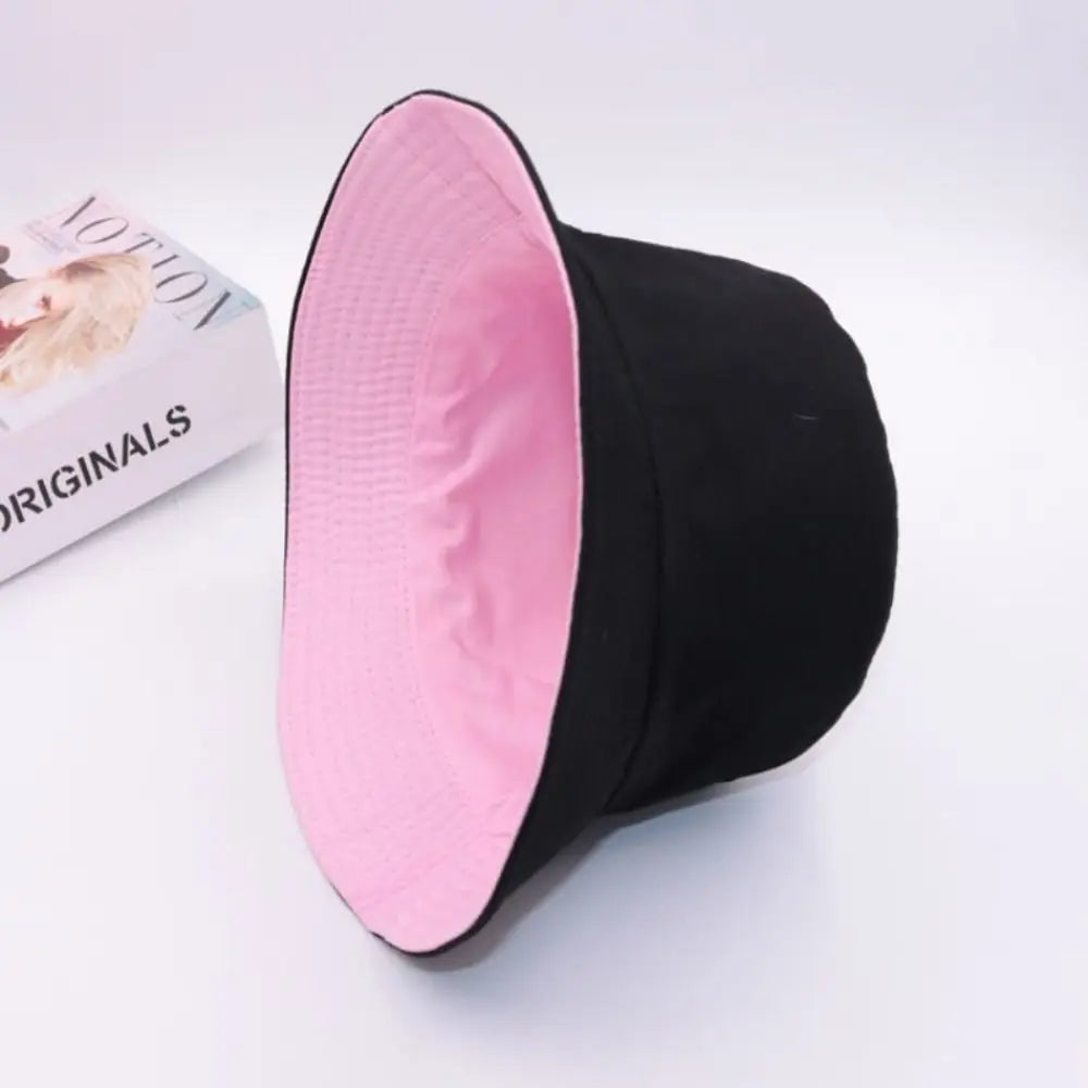 Double-Sided Foldable Bucket Hat Summer Sun Hat Visor Fisherman Cap for Men Women