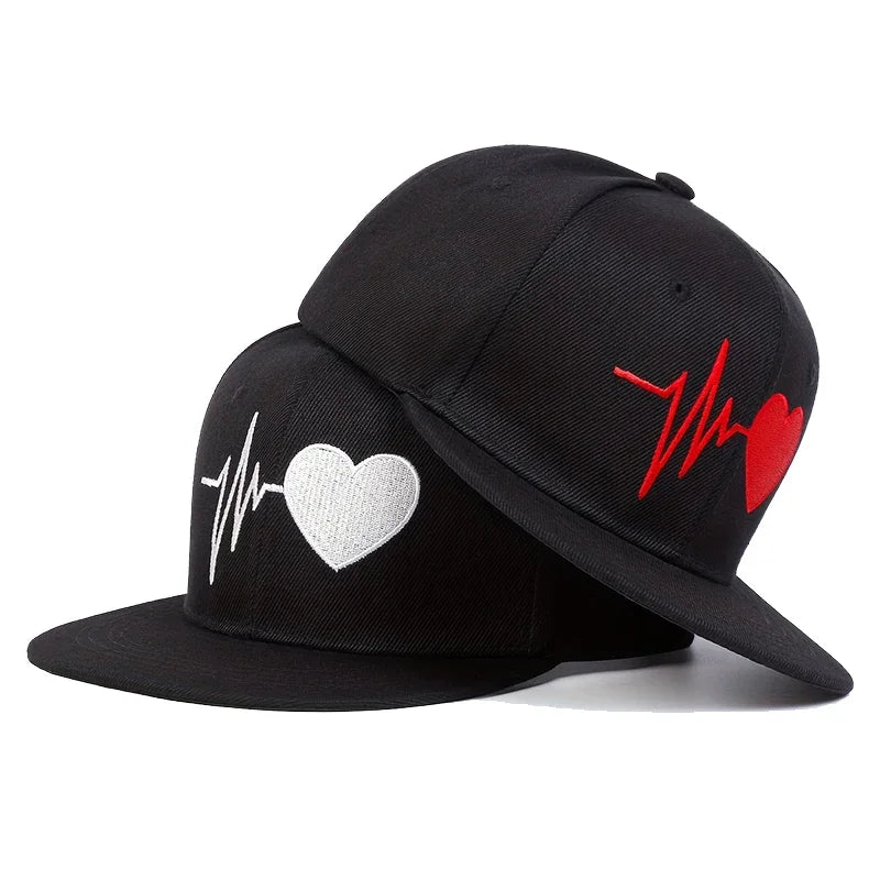 Unisex Heart Electrocardiogram Embroidery Hip-hop Hats Spring Autumn