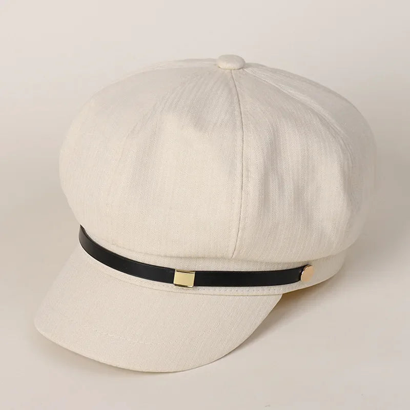 Women Octagonal Hat Newsboy Cap Autumn Winter