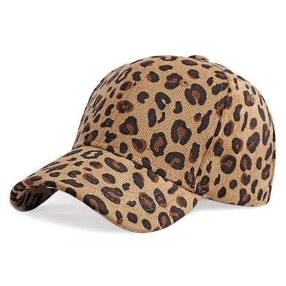 Fashionable Versatile Leopard Print Hat Velvet Sun Protection Baseball Cap