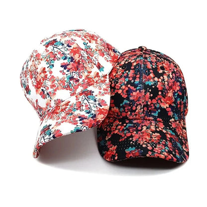 Four Seasons Polyester Flower Print Casquette Baseball Cap