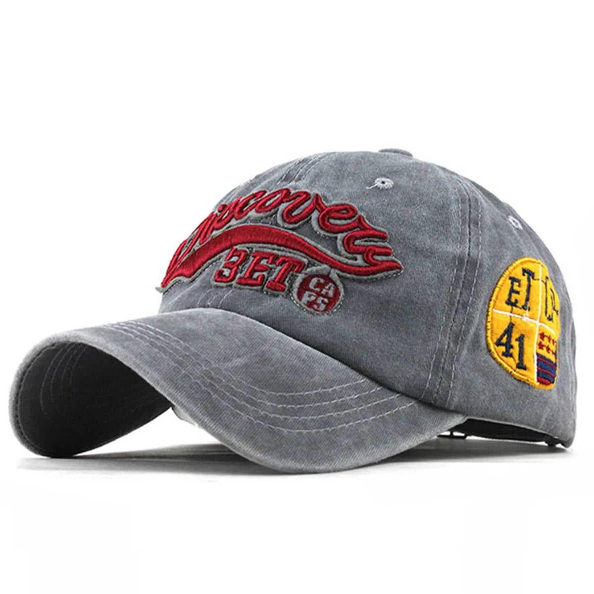 Unisex 3ET Letter Embroidery Wash Baseball Caps Spring and Autumn