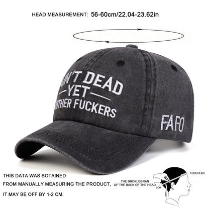 Unisex Aint Dead Yet Embroidery Wash Baseball Caps Spring Autumn