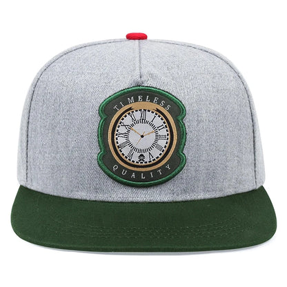 New Flat Edge Hat Watch Embroidered Street Hip Hop Hat Outdoor Sunshade Hat Daily Casual Hat Unisex