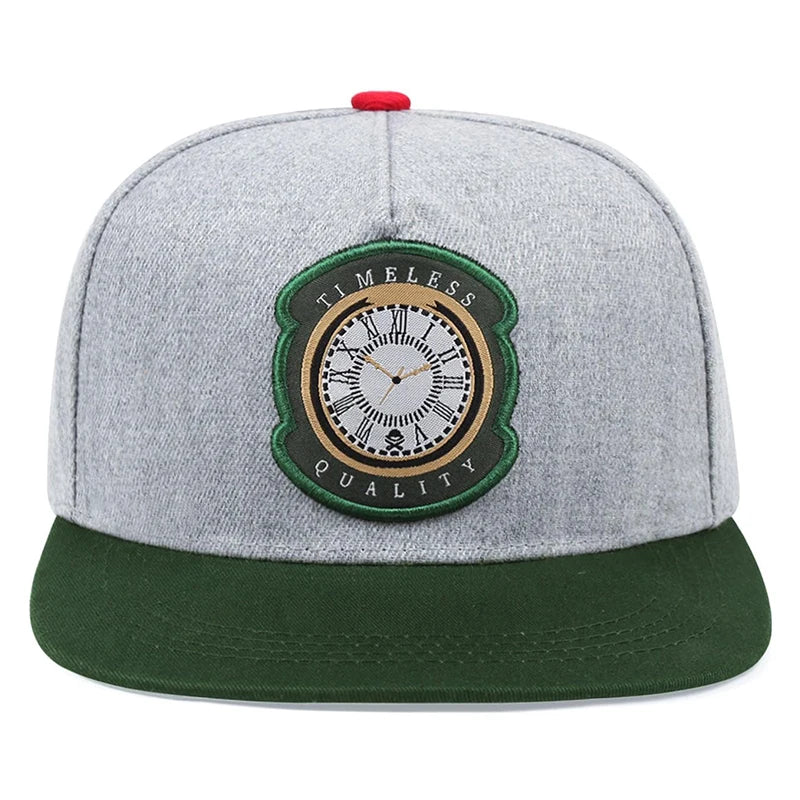 New Flat Edge Hat Watch Embroidered Street Hip Hop Hat Outdoor Sunshade Hat Daily Casual Hat Unisex