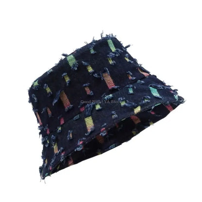 Ripped Casual Bucket Hat Foldable Design Adult Summer Fisherman Hat