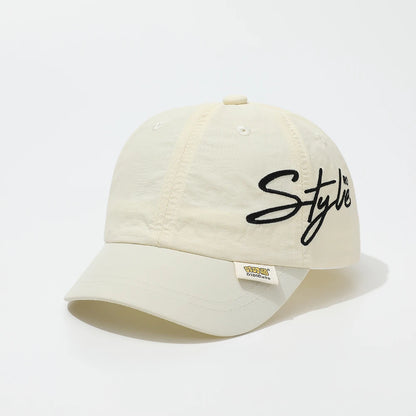 Children's Summer Lightweight Side Written Embroidery Style Quick Drying Baseball Cap Suitable For Outdoor
