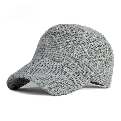 New Hollow Mesh Woman Baseball Cap Knitted Hats