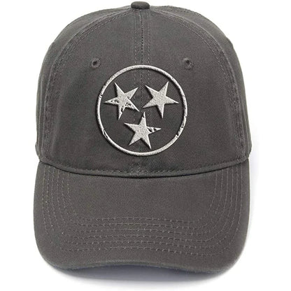 Tennessee Flag Stars Washed Cotton Men Women Unisex Hip Hop Cool Flock Printing Baseball Cap