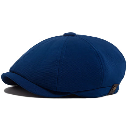 Spring Autumn Solid Patchwork Vintage Newsboy Cap