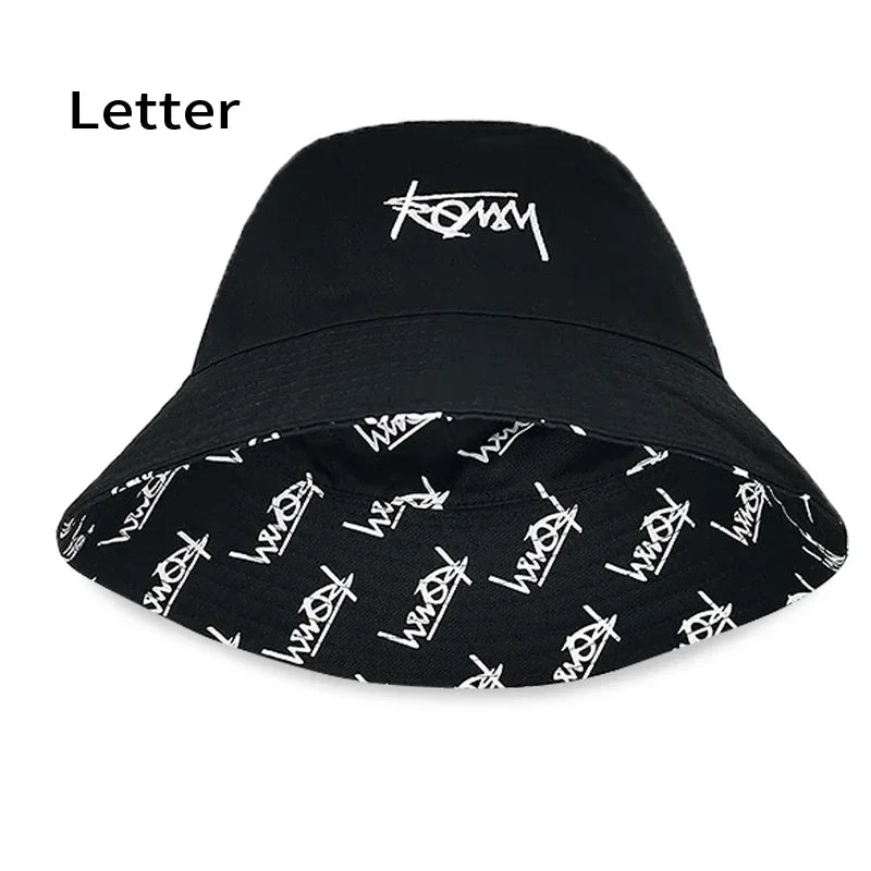Big Head XL 63cm Letter Print Bucket Hats Men Women
