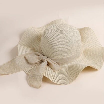 Women's Seaside Bow Beach Hat Oversize Straw Hat