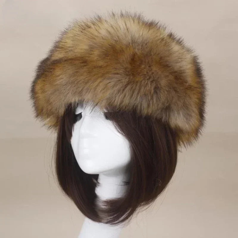 Winter Thick Furry Hairband Fluffy Russian Faux Fur Women