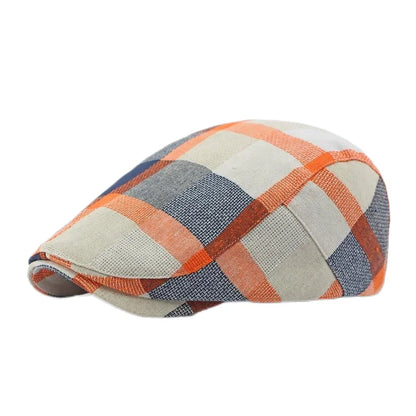 Spring Summer Dopamine Plaid Beret Duck Tongue Forward Hat