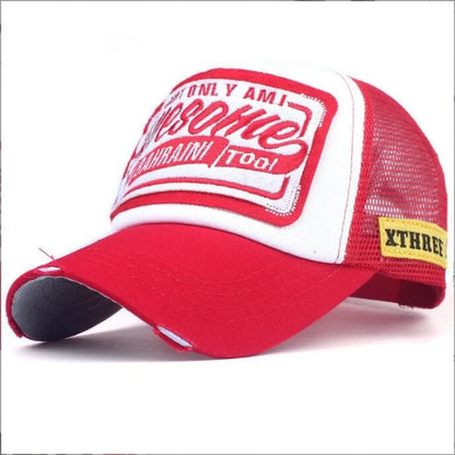 Spring And Summer Mesh Embroidery Letter Awesome Baseball Cap Women's
