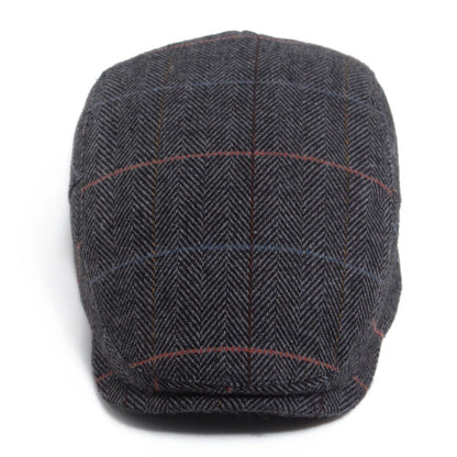 New Woolen Plaid Beret Men Casual Vintage Herringbone Newsboy Cap