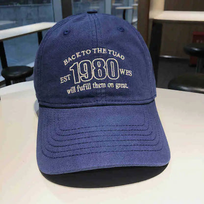 Fashion Solid Color Baseball Hat for Women Cotton Letter Embroidery