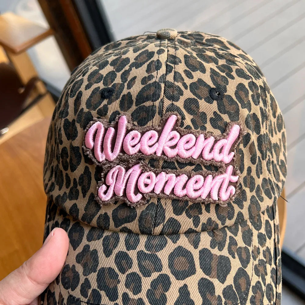 Y2K Retro Leopard Print Fisherman Hat Baseball Cap